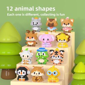 JIFANPAUL | Compatible Animal Figurine Series Micro Granule Educational Cartoon Building Blocks