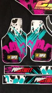 Sticker Decal CRF 150l striping design costum hologram Motif rancing merah hitam D-I2-878