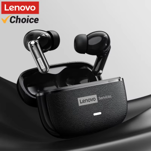 Lenovo | Lenovo LE208 TWS Bluetooth 6.0 Wireless Leather Earphones Stereo ENC Noise Cancelling Headphone 38ms Low Latency Gaming Headset