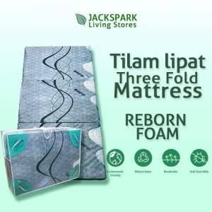 (Free Bag)Three Fold Mattress/Tilam Lipat/Tilam Bujang/Reborn Mattress/FoldableMattress Made in Malaysia