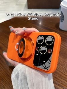 SHUXIE | Magnetic Flip Cover Stand Case with Full Lens Protection for iPhone 17/16 Pro/15 Pro Max/14 Pro/13/12/11