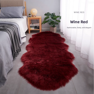 European Style Faux Wool Carpet Plush Living Room Sofa Window Seat Pad Bedside Blanket Coffee Table Long Plush White Grey