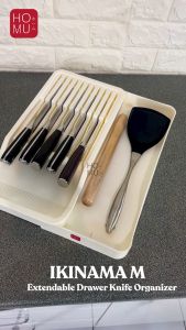 HOMU IKINAMA M Extendable Drawer Knife Organizer Pisau Panjang Laci Rak Dapur Penyimpanan Alat Dapur Serbaguna