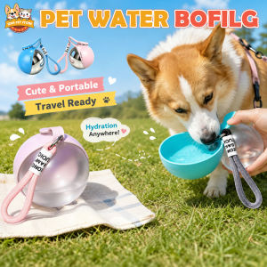 2 in1 Portable Plastic Pet Water Bottle 285ML Dog Water Bottle with Silicone Foldable Bowl for Walk