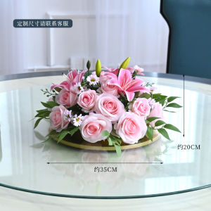 Trang Trí Hoa Bàn Ăn Hình Tròn Sang Trọng Cho Khách Sạn Phòng Ăn Nhà Hàng Bàn Ăn Hoa Tươi Nhân Tạo Trang Trí