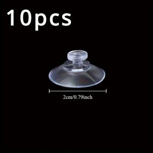 10pcs Mushroom Head Hook Sucker Hook Transparent Bathroom Storage Decorative Hook Auxiliary Hook Household Storage Appliances
