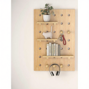 Key Holding Wall Shelf Coat Hanger Wood