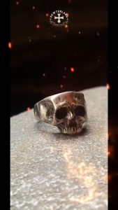 Pewterland Ringskull Om Mandala Bahan Logam Timah Pria dan Wanita