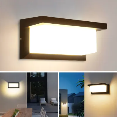 LED Vintage Rectangle Wall Lamp Indoor Outdoor Waterproof Decorative Lighting for Porch Living Room Bedroom Court Home Decor