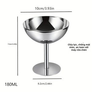 2 Chiếc Cốc Và Bát Tráng Miệng Bằng Thép Không Gỉ Siêu Bền Hình Tròn Dùng Cho Kem Mousse Salad Trái Cây Bánh Nướng Dụng Cụ Làm Bánh Ngọt