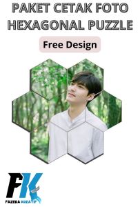 PAKET CETAK FOTO BINGKAI HEXAGONAL HEMAT 7PCS TERMURAH