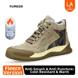 GUYISA | Mens High-top Impact Resistant Anti-puncture Insulated Wear-resistant Safety Shoes
