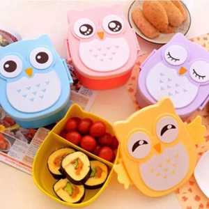 OWL BOX / TEMPAT BEKAL ANAK / LUNCH BOX BURUNG HANTU LUCU / KOTAK MAKAN