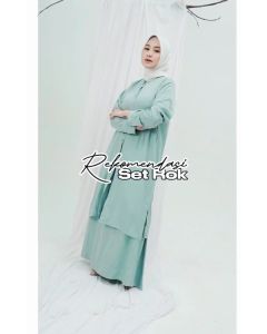 Pijar - Tania One Set Tunik Dan Rok Remaja Setelan Muslim Wanita Dewasa Bahan Magnolia Premium