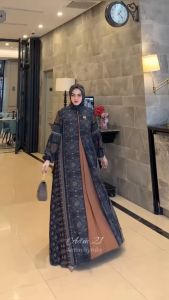 Gamis Set Hijab Motif Terbaru Simple Kekinian Elegant Adm21 Edisi Alaya