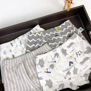 Soft as Kids Pure Cotton Underwear Girl Boys Boxer Shorts Boneless Plaid Shorts Breathable Sweat Absorbing without Pp