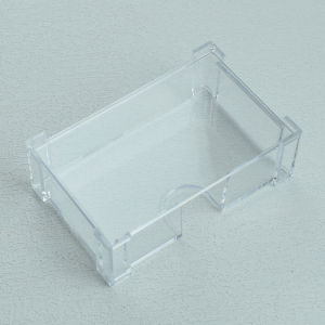 Transparent Acrylic Desktop Business Card Holder with Flip Lid Clear Desk Shelf Box Storage Display Stand Office Supplies