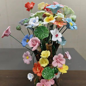 5pcs High Temperature Handmade Ceramic Simulation Flowers Eternal Life Flower Decorations Unique Creative Gifts for Home