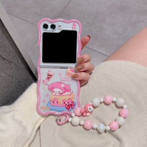 Cute Cartoon Food Melody Samsung ZFlip5 Phone Case Protective Flip Cover Anti-Fall Soft Silicone Korean Style Female Model