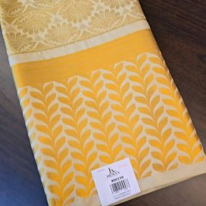 Brocade silk saree cream pink ready stock