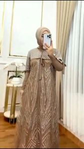 Raisa Dress Ceruty Babydoll Mix Brukat Gamis Wanita Terbaru 2024 Viral Dress Kondangan Wanita Elegan