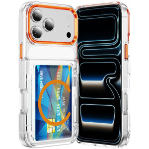 HD Transparent Hard PC Wallet Card Slot Magnetic Car Holder Shockproof Phone Case For iPhone 17 Pro Max 17 17 Pro Air Back Cover