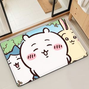 Cute Japanese C-Chiika-waE Usagi Door Mat Bath Microfiber Decorative Versatile Flannel Floor Quick Dry Absorbent Non-slip Sole