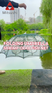 Mitsushi พับเก็บได้ มุ้งดักปลา ที่ดักกุ้งฝอย ที่ดักกุ้งฝอย 4 6 8 10 16 ช่อง มุ้งดักปลา มุ้งดักกุ้ง ที่ดักกุ้งฝอย ตาข่ายดักปลา