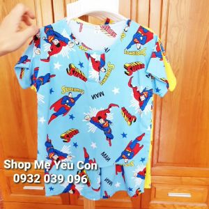 Bộ tole bé trai Size 7 (18-19kg) tay ngắn quần đùi. Tole/lanh 2 da loại 1. Được chọn mẫu. Phom rộng rãi thoáng mát.