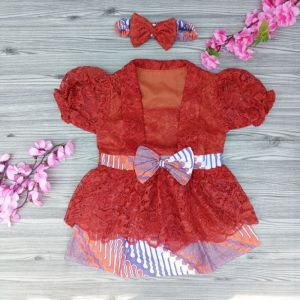 Setelan Kebaya Bayi Teracota Merah Bata Jahitan Taylor