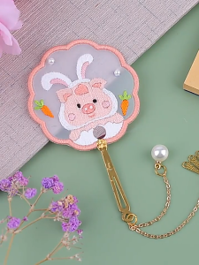 DIY Embroidery Vintage Dance Fan Making Kits DIY Fan Craft Kit Traditional Art Educational Toy DIY Embroidered Fan Kit Traditional Hand Held Vintage Dance Fan For Parties Weddings