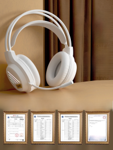 Computer Headphone Head-Mounted Wired USB Headset with Microphone Desktop Computers and Laptop Internet Bar E-Sports Games Chicken Eating