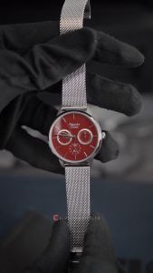 Jam Tangan Wanita Alexandre Christie Passion AC 2682 BFBSSRE Red Dial Silver Stainless Steel Strap