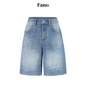 Fano | Quần Short Jean Đính Hột Đá Thêu Hình Dạng Khác Nhau Nhiều Kiểu
