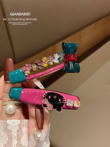 Fashionable Crystal Hair Clips Womens Sweet Cool Duckbill Hair Accessories Side Clips Hair Decorations Korean Style Fresh out