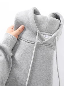 Heavyweight American Style Mens Hoodie Pure Cotton Fleece Lined Thickened Casual Outerwear for Autumn Winter Printed Youth Trend