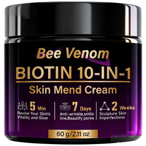 Bee Venom Biotin 10-in-1 Skin Mend Face Cream - 5Min Revitalize 7Day Anti-Wrinkle Firming & Moisturizing for Glowing Skin