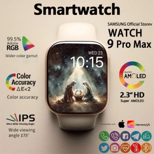 【✅100%BARU GAYA】Smartwatch S9 Pro Max 5G Layar Retina 2.3 Inci|Tahan Air IP68|Mode Olahraga|Pemantauan Kesehatan|Pemantauan Kesehatan|Panggilan Bluetooth Hd|Kontrol Musik|Gps|Nfc|Waterproof|Pemantauan Tidur|Masa Pakai Baterai Super Lama|Smartwatch Wanita|