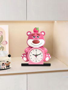 Đồng Hồ Trang Trí Bàn Hình Gấu Dâu Tây Sáng Tạo Mộc Nhân Tạo Không Có Nguồn Sáng Tích Hợp Âm Thanh Trôi Nổi Phong Cách Tươi Mới Mùa Hè 2025