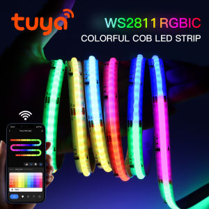 WS2811 RGBIC COB LED Strip Neon Light Tuya Smart Life WiFi Addressable Music Sync Chasing Tape Room Decor Alexa Voice Control