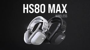 Corsair HS80 MAX Wireless Multiplatform Gaming Headset with Bluetooth & Dolby Atmos - Steel Gray/White