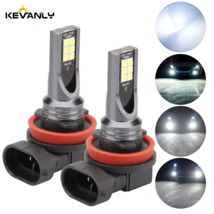 2pcs H8 H9 H1 H3 Led H11 9005 HB3 9006 HB4 Car CSP LED Fog Headlight Bulbs 6000K White Auto Fog Lamp Day Running Light
