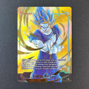 Bandai | Self Made Dragon Ball Super Fusion World English Energy Marker Gold Son Goku Vegito Vegeta Hot Stamping Game Collection Card Toy