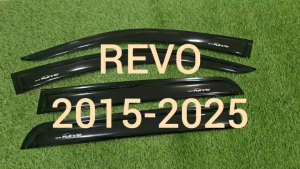 คิ้วกันสาด คิ้วประตู คิ้ว กันสาด ดำทึบ (มีโลโก้) 4ประตู โตโยต้า รีโว้ Toyota Revo 2015 - 2025 ใส่ร่วมกันได้ทุกปีที่ระบุ