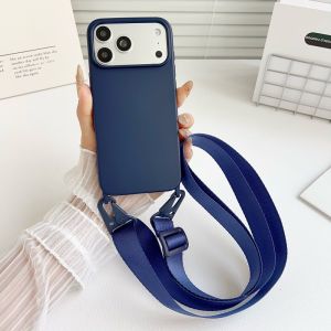 Lanyard Case For iPhone 17 Pro Max 14 12 11 13 15 16 Plus Air Shockproof Candy Crossbody Neck Cord Strap Soft Anti-Loss Cover