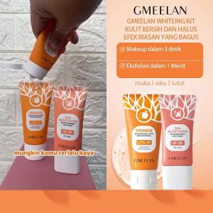 GMEELAN 3 Pcs Set 1 Menit Gel Eksfoliasi Gel 50g*2+Pencerah krim Lazy Cream 30g