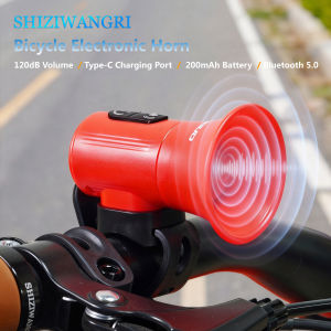 120dB Electric Bicycle Horn Bell Equipped with Bluetooth 5.0 Music Player Function 200mAh C-type Rechargeable Riding Bell