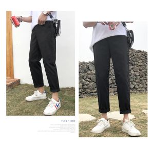 กางเกงขายาว แฟชั่นผู้ชาย กางเกงลำลอง เอวยางยืด ใส่สบาย