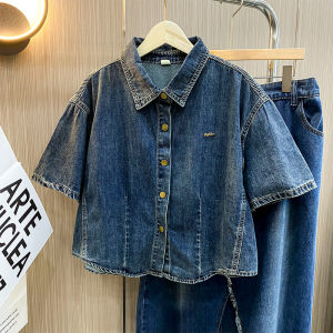 plus Size Womens Summer Dopaamine Short Denim Jacket Loose Meat Covering Open Cardigan Top Womens Fashion Outerwear