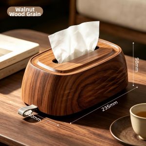 GOLDLONSEN | Walnut Grain Chinese Style Tissue Box